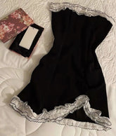 Black mini dress with lace, Birthday Outfits Homecoming Dress