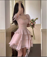 A Line Pink Short Prom Dress Birthday Party Dress Homecoming Dress