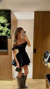 Black Short Evening Dress Cocktail Dresses Short Party Dress Homecoming Dress