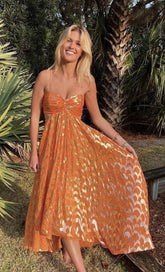 A-Line Orange Prom Dress Fashion Party Evening Dress