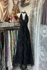 Black Elegant Vintage Prom Party Gown Evening Dress