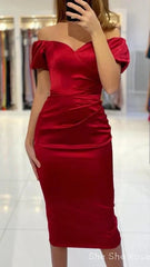 Burgundy Off-the-Shouder Short Prom Dress Bodycon Homecoming Dresses