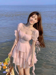 A Line Pink Short Prom Dress Birthday Party Dress Homecoming Dress