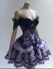 A Line Off Shoulder Cocktail Dress Short Party Dress Homecoming Dress