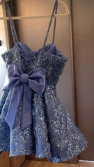A Line Sequins Short Prom Dress Birthday Party Dress Homecoming Dress