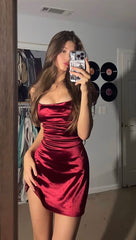 Burgundy Bodycon Homecoming Dress Short Prom Dress