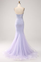 Charming Strapless Pearl Backless Slimming Tulle Prom Dress