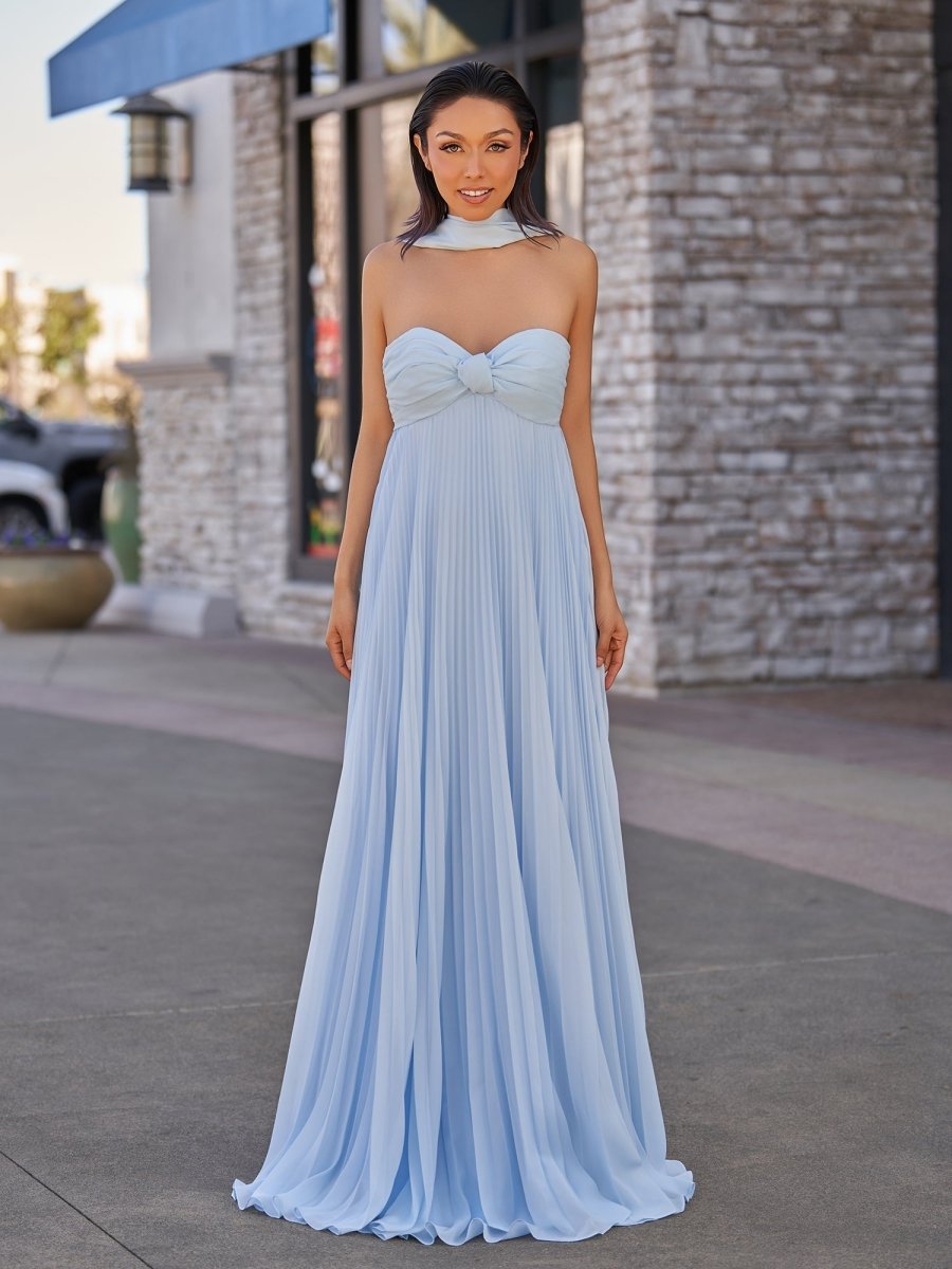 A Line Light Pink Sweetheart Chiffon Long Prom Dress