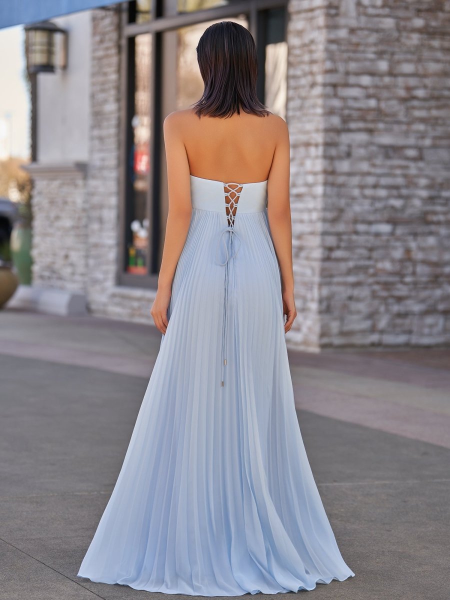 A Line Light Pink Sweetheart Chiffon Long Prom Dress