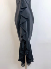 Elegant Black Strapless Satin Mermaid Homecoming Dress