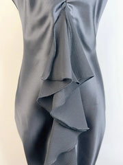 Elegant Black Strapless Satin Mermaid Homecoming Dress