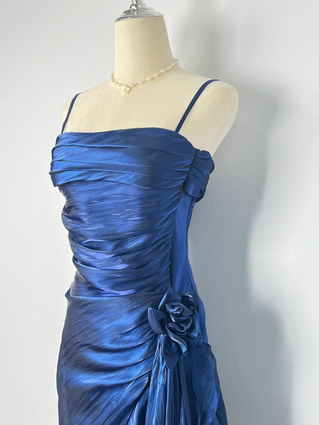 Beautiful Mermaid Spaghetti Strap Ice Blue Irregular Skirt Homecoming Dress