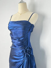 Beautiful Mermaid Spaghetti Strap Ice Blue Irregular Skirt Homecoming Dress