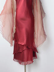 Elegant Burgundy Round Neck Homecoming Dress