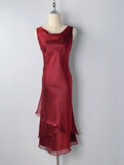 Elegant Burgundy Round Neck Homecoming Dress