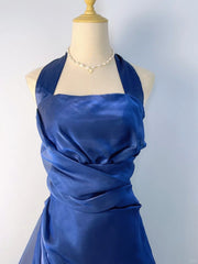 Elegant Halterneck Floral Skirt Homecoming Dress