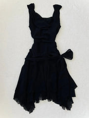 Cute Black Chiffon Strap Mini Homecoming Dress