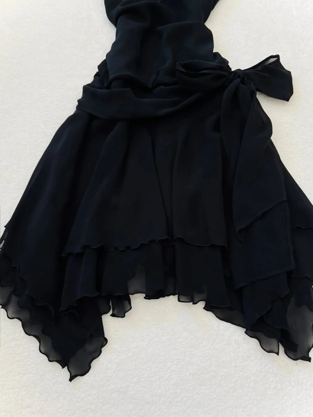 Cute Black Chiffon Strap Mini Homecoming Dress