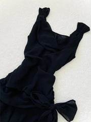 Cute Black Chiffon Strap Mini Homecoming Dress