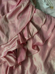 Cute Pink Spaghetti Strap Laser Ruffle Homecoming Dress