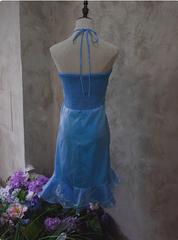 Beautiful Halterneck Off-shoulder Sleeveless Irregular Birthday Party Homecoming Dress