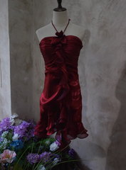 Beautiful Halterneck Off-shoulder Sleeveless Irregular Birthday Party Homecoming Dress