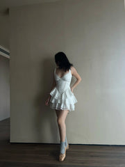 Cute White Strapless V Neck Lace Trim Mini Birthday Party Homecoming Dress