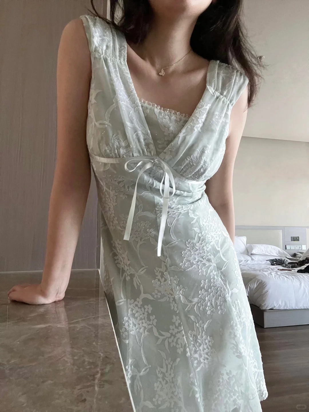Beautiful Light Green Sleeveless Lace Elegant Birthday Party Homecoming Dress