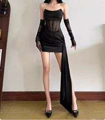 Charming Purple Herringbone Satin Hip-hugging Bodycon 22nd Birthday Homecoming Dress