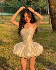 Cute Princess Sling Slim Fishbone Puffy Skirt 17th Birthday Homecoming Dress