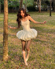 Cute Princess Sling Slim Fishbone Puffy Skirt 17th Birthday Homecoming Dress