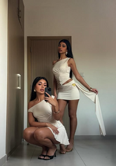 Designer Off-the-shoulder Pleated Mini White 17th Birthday Homecoming Dress