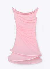 Designer Pink Off-the-shoulder Waist 16th Birthday Homecoming Dress