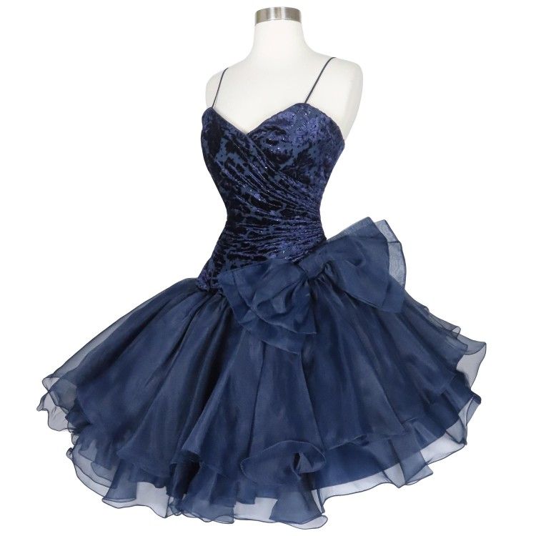 Chic Homecoming Dress Navy Blue A Line Tulle Spaghetti Straps Pleated Cocktail Dress Short Birthday Party Dress