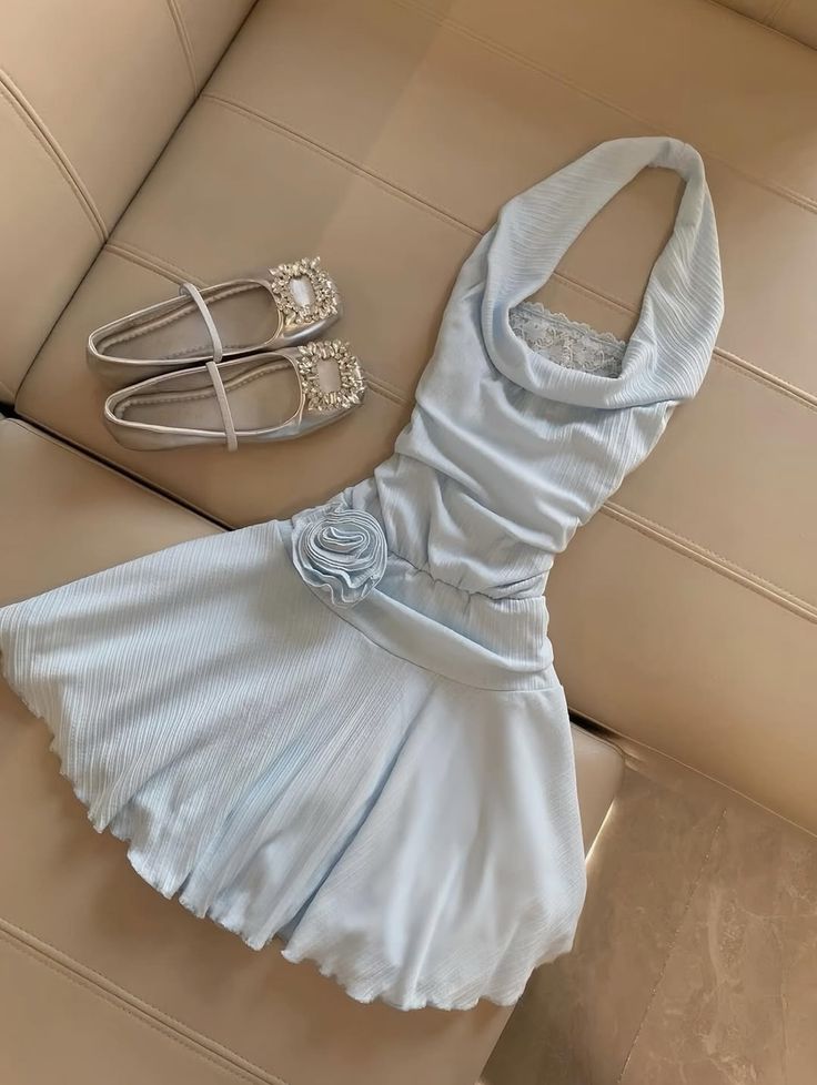 Beauty Homecoming Dress Light Blue A Line Halter Cocktail Dress Short Birthday Party Dress