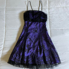 Charming Homecoming Dress A Line Purple Spagehtti Straps Tulle Cocktail Dress Short Birthday Party Dress