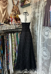 Black Elegant Vintage Prom Party Gown Evening Dress