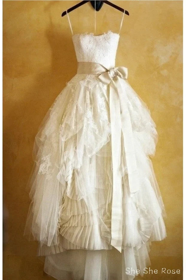 Cheap Ivory Lace Ball Gown Wedding Dresses, Wedding Prom Gowns, Bridal Dresses, Bridal Gowns