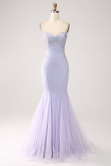 Charming Strapless Pearl Backless Slimming Tulle Prom Dress