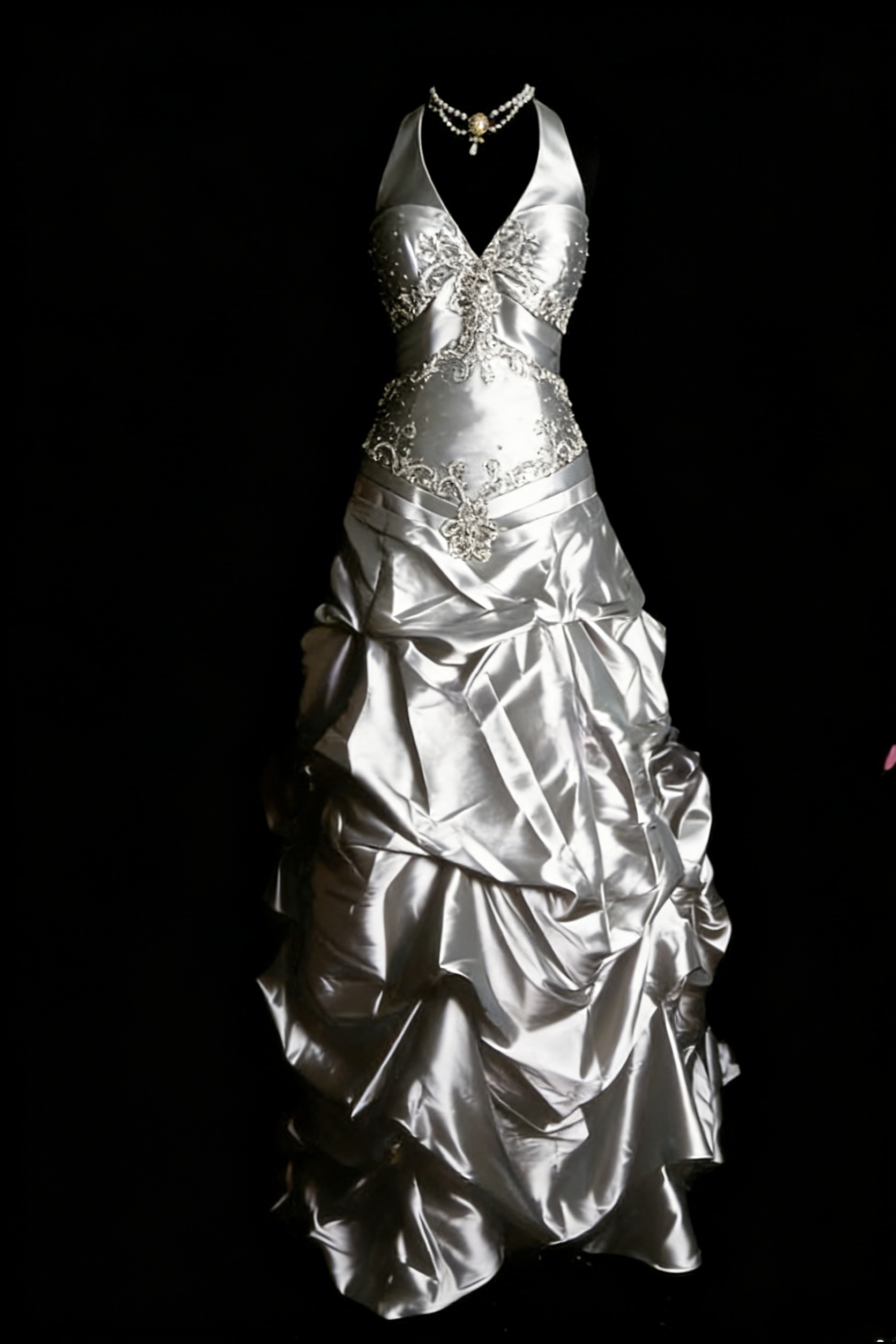 Elegant Halter Purple Long Prom Dresses Beaded Satin A-Line Birthday Dress