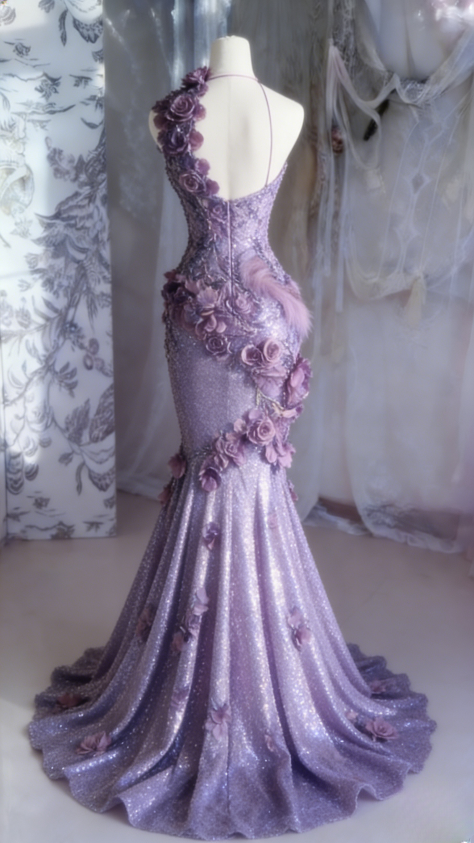 Elegant Halter Mermaid Burgundy Long Prom Dresses Sequin Burgundy Evening Dresses EP05112